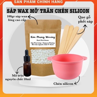 Sáp wax lông kèm chén silicon mỡ trăn nguyên chất 10ml