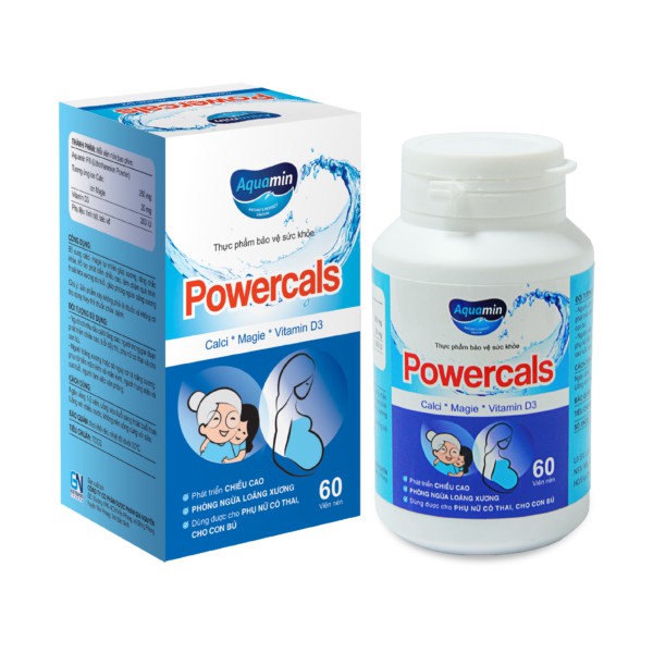 Powercals – Bổ sung canxi tự nhiên cho mẹ bầu, giúp trẻ phát triển chiều cao, phòng ngừa loãng xương (Lọ 60 viên)