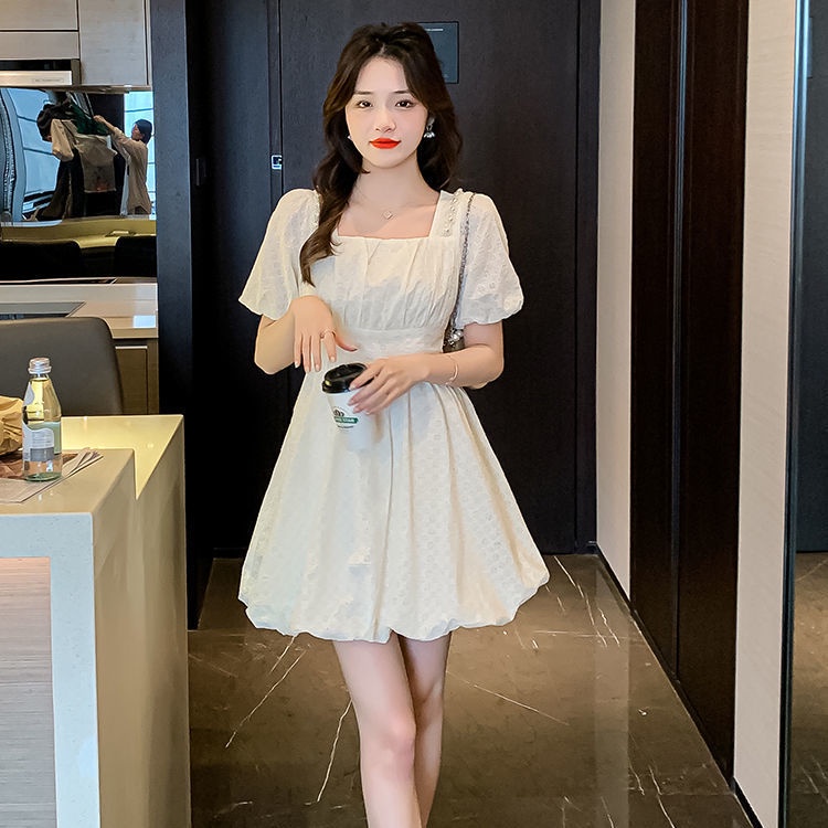 Đầm Công Chúa Tay Phồng Phong Cách Pháp Thanh Lịch Thời Trang Mùa Hè Mới Dành Cho Nữ