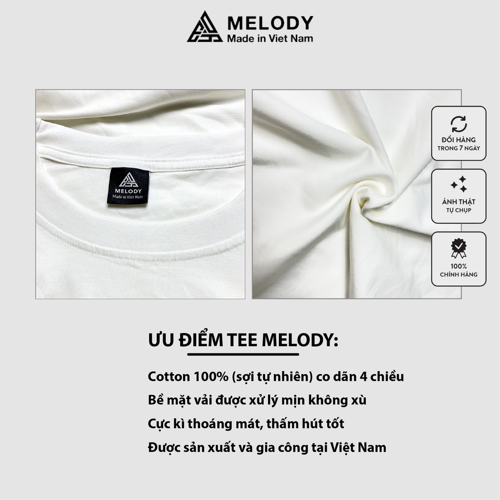Áo Unisex Thun Nam Nữ Tay Lỡ Form Rộng Oversize Local Brand MELODY, Áo Phông Cotton 100% No Love Tee