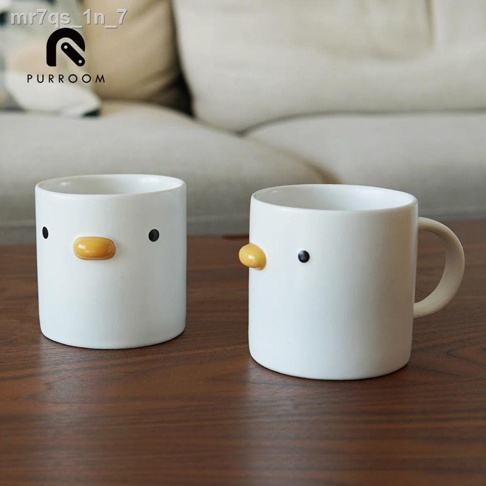 ✧❖﹍PURROOM thiết kế ban đầu cốc gốm gà cà phê dễ thương uống trà văn phòng