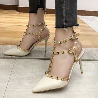 Giầy cao gót nạm đinh ảnh thật