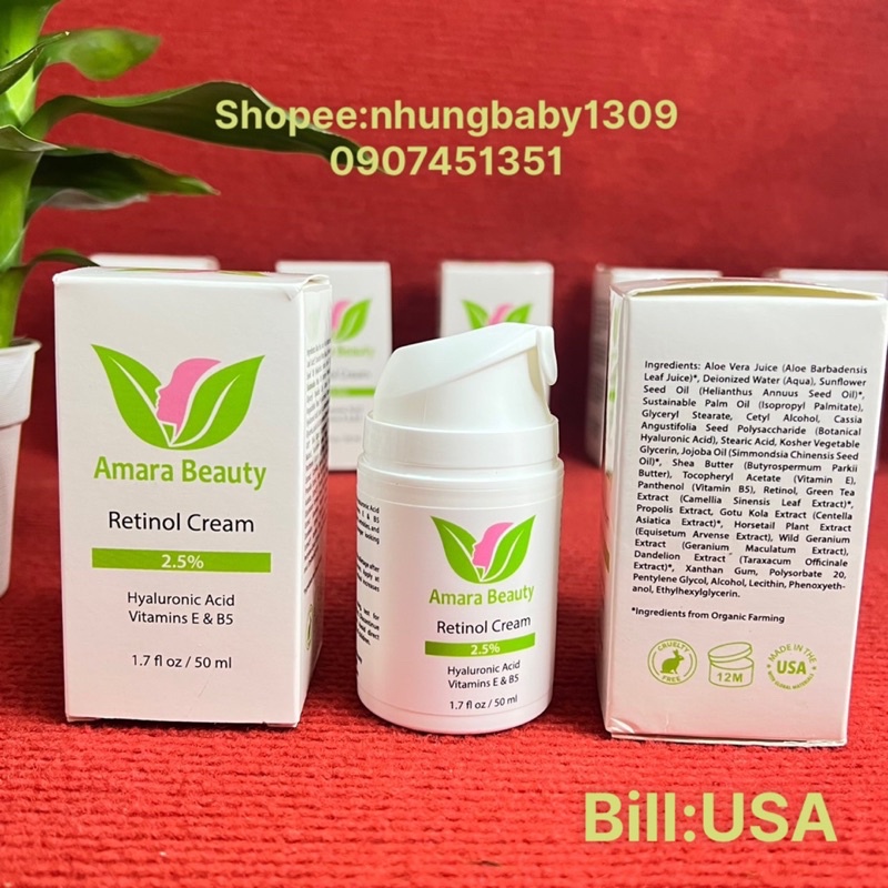 Amara Retinol 2.5 % ,Axit Hyaluronic ,vitamin E &amp; B5