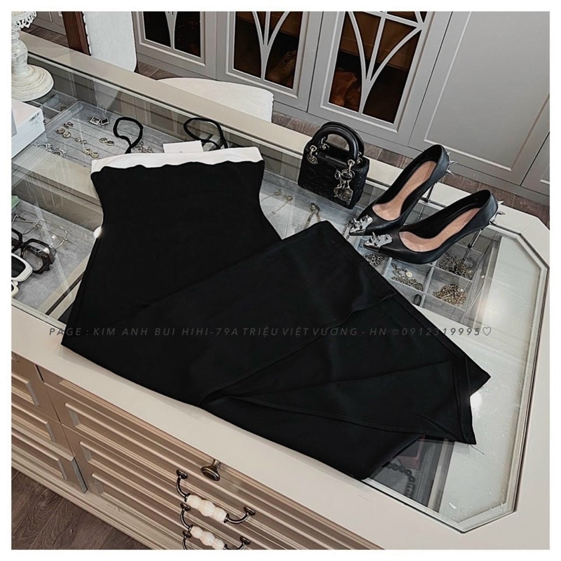 VÁY THUN 2 DÂY PHỐI NGỰC DÁNG DÀI ÔM GỌN DÁNG MS14200