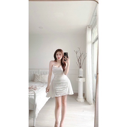 JUMSUIT 2 DÂY CỔ ĐỔ TÙNG NHÚN BÈO