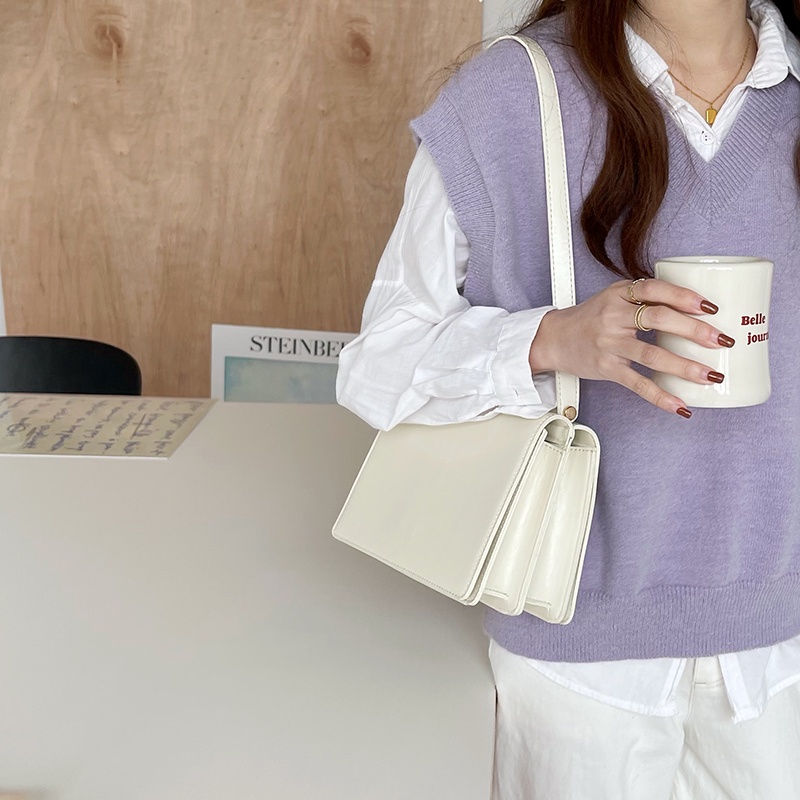 Túi da PU IELGY đeo vai phong cách retro thời trang cho nữ