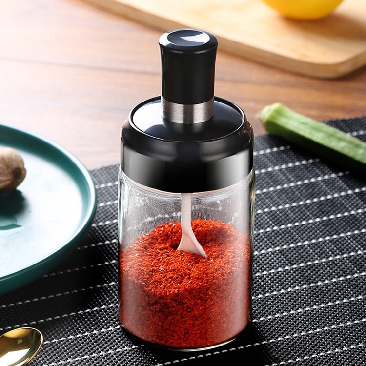 Hũ Đựng Gia Vị, Lọ Đựng Gia Vị Kèm Muỗng Tiện Lợi, Hộp Kèm Thìa Cao Cấp RIEM