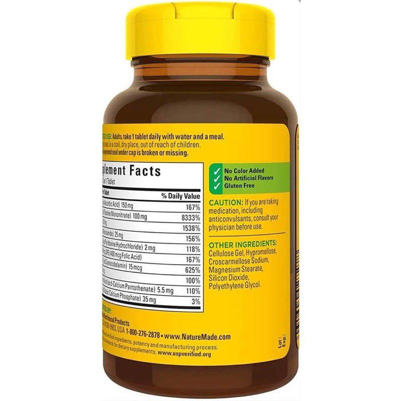 Viên uống bổ sung vitamin B Nature Made super B Complex 460v của Mỹ