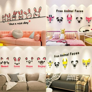 Tranh mica 3d dán tường các mẫu tranh hình các con vật, trang trí tường ngang dài, phòng ngủ cho bé