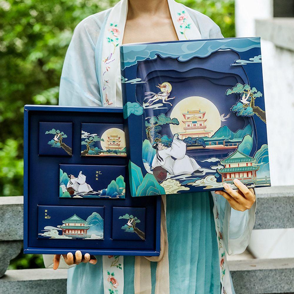 Hộp Đựng Bánh Quy Hiệu Ứng 3D Sang Trọng Phong Cách Trung Hoa