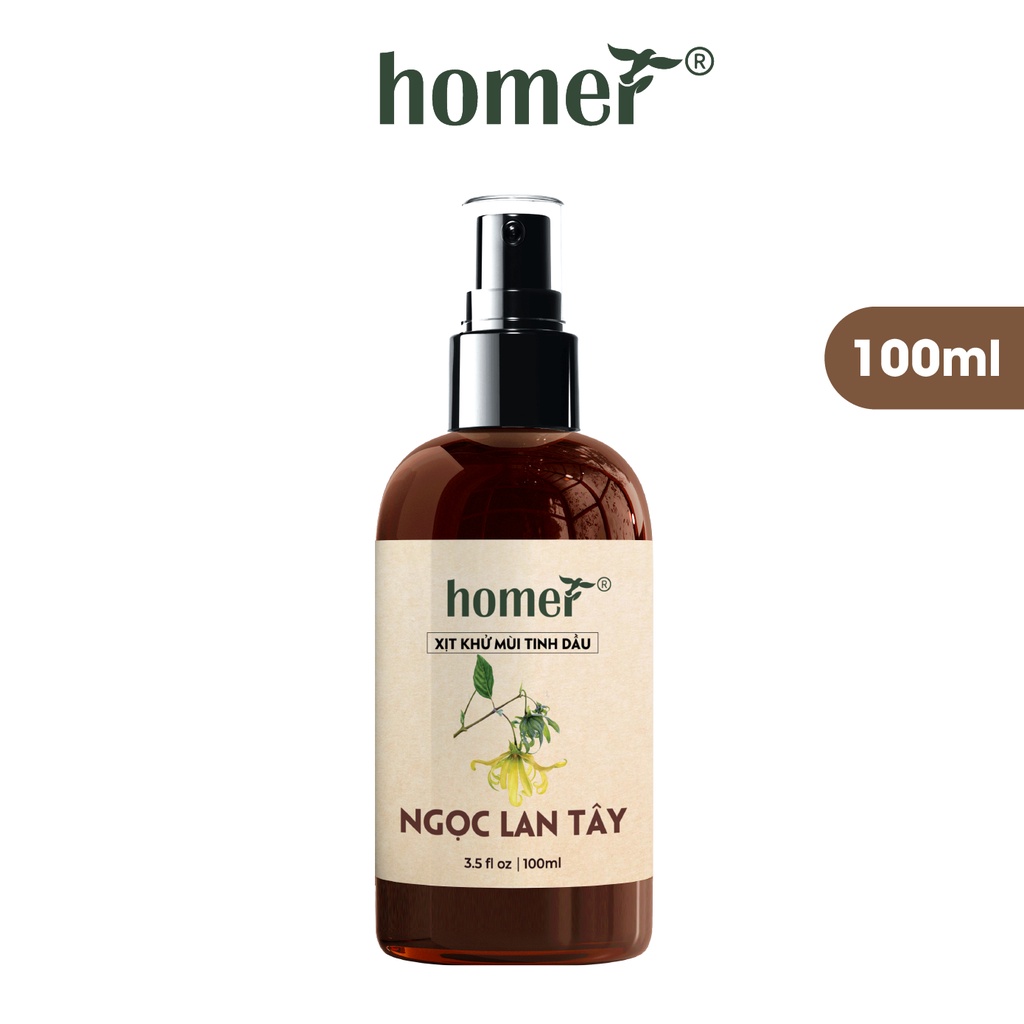 Xịt khử mùi tinh dầu Ngọc Lan Tây Homer Thiên nhiên Dung tích 100ml/250ml