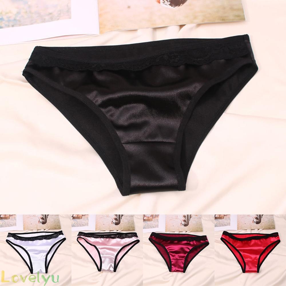 【Ready Stock】Women Panties G-string Thong Lingerie Silk Satin Underwear Knickers Briefs@New