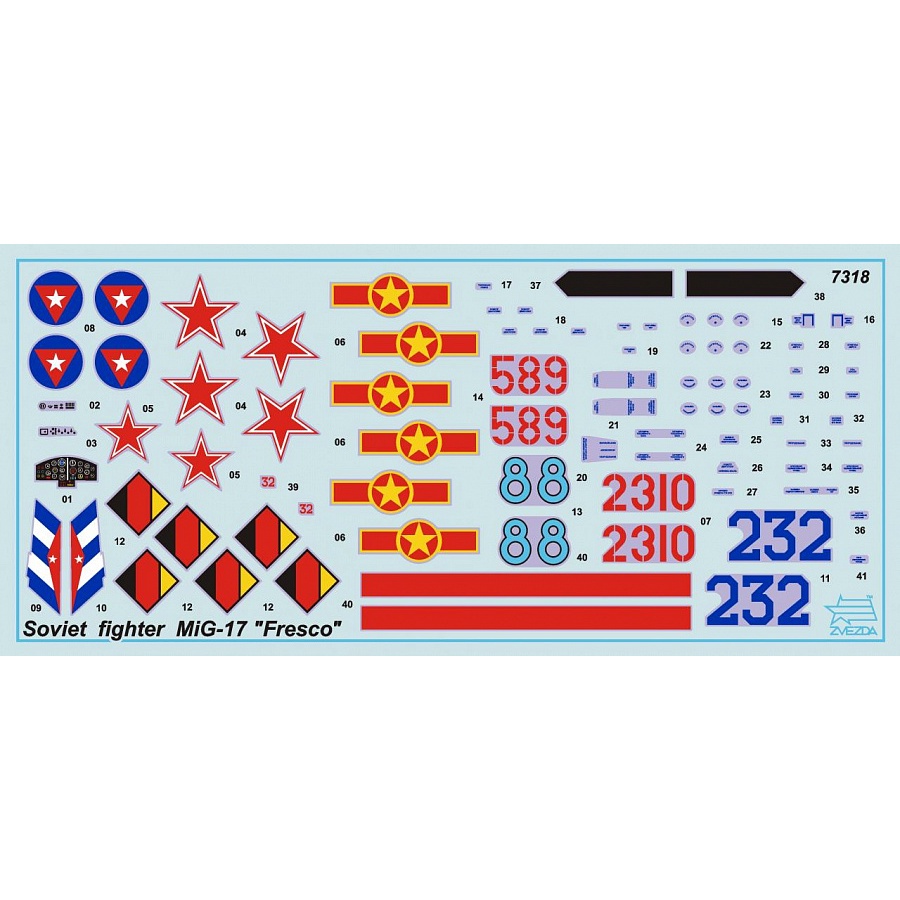 Mô hình lắp ráp | Máy bay tiêm kích MiG-17 "Fresco" tỷ lệ 1/72 | Zvezda