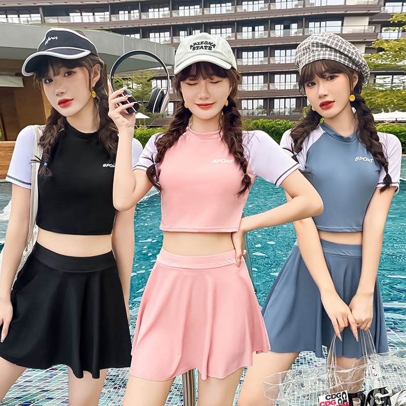 Bộ Đồ Bơi Hai Mảnh Phong Cách Hàn Quốc Thời Trang Quyến Rũ Cho Nữ