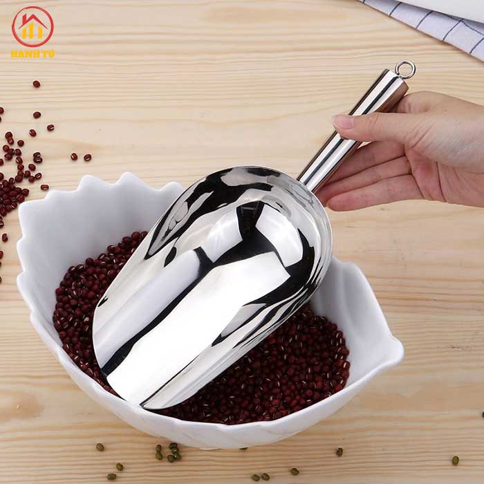 Xúc Đá Inox  cỡ số 4 loại phổ thông chuyên dụng cụ pha chế, giao hàng nhanh.