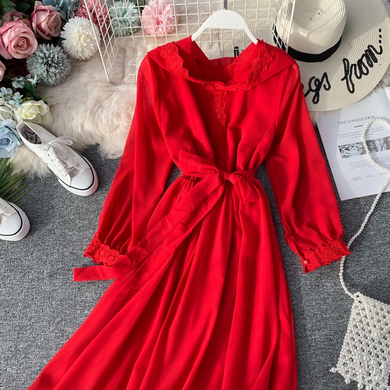 Đầm Đỏ Boho Maxi có nón - SALA - Hàng loại 1 voan chiffon mềm rũ | BigBuy360 - bigbuy360.vn