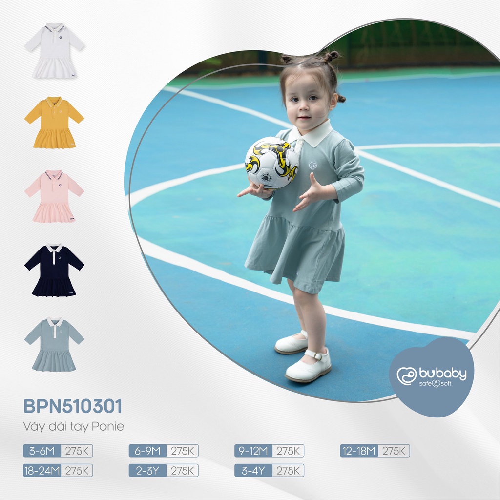 [CHÍNH HÃNG] Váy polo dài tay Ponie bé gái BP035.01 Bu