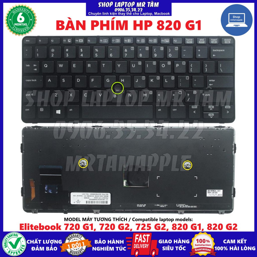 (KEYBOARD) BÀN PHÍM LAPTOP HP ELITEBOOK 820 G1 dùng cho Elitebook 720 G1, 720 G2, 725 G2, 820 G1, 820 G2