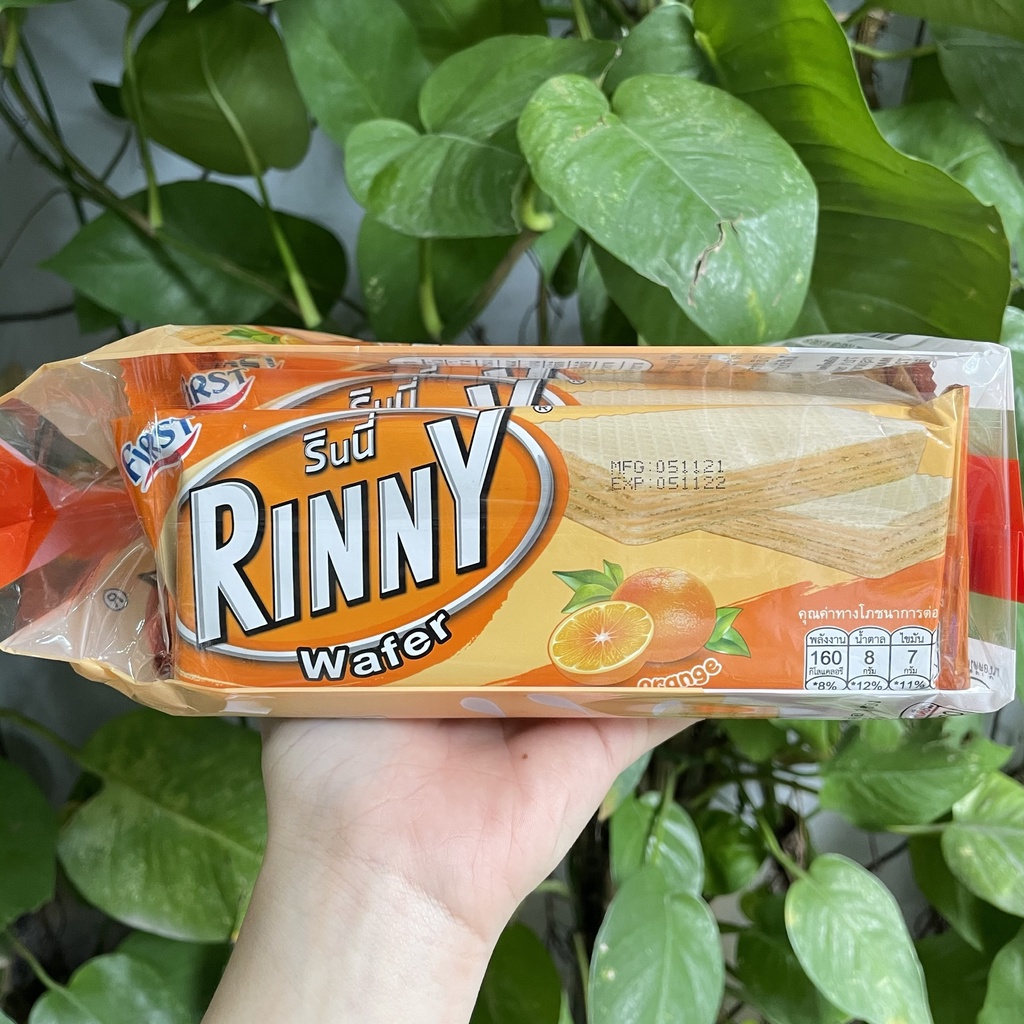 Bánh Xốp Thái Lan Rinny Cam Orange Wafer (Túi 12 gói x 34g)