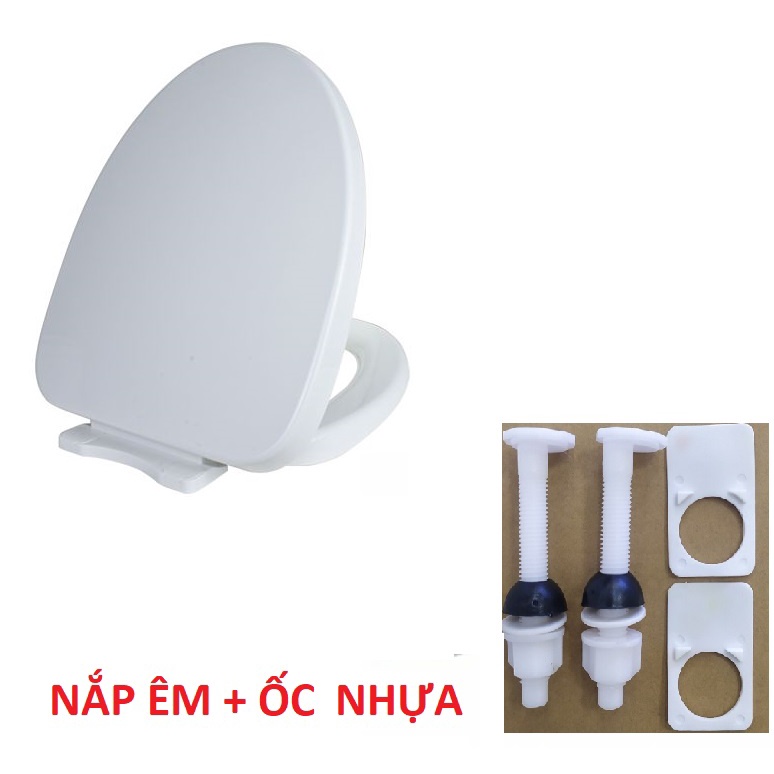 Nắp bồn cầu rơi êm HA10 / HA32, không gây ồn, nhưa ABS siêu bền