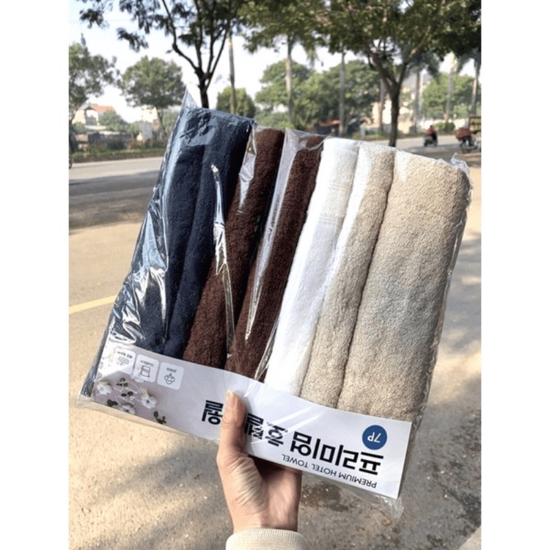 SET 7 Khăn Tắm Xuất Hàn Cao Cấp Size 3̀5X80Cm