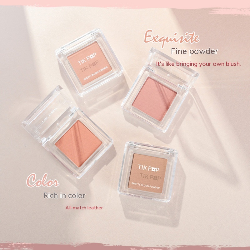 Phấn Má Hồng TIKPOP Màu Tím Lì Tự Nhiên Trang Điểm Sống Động