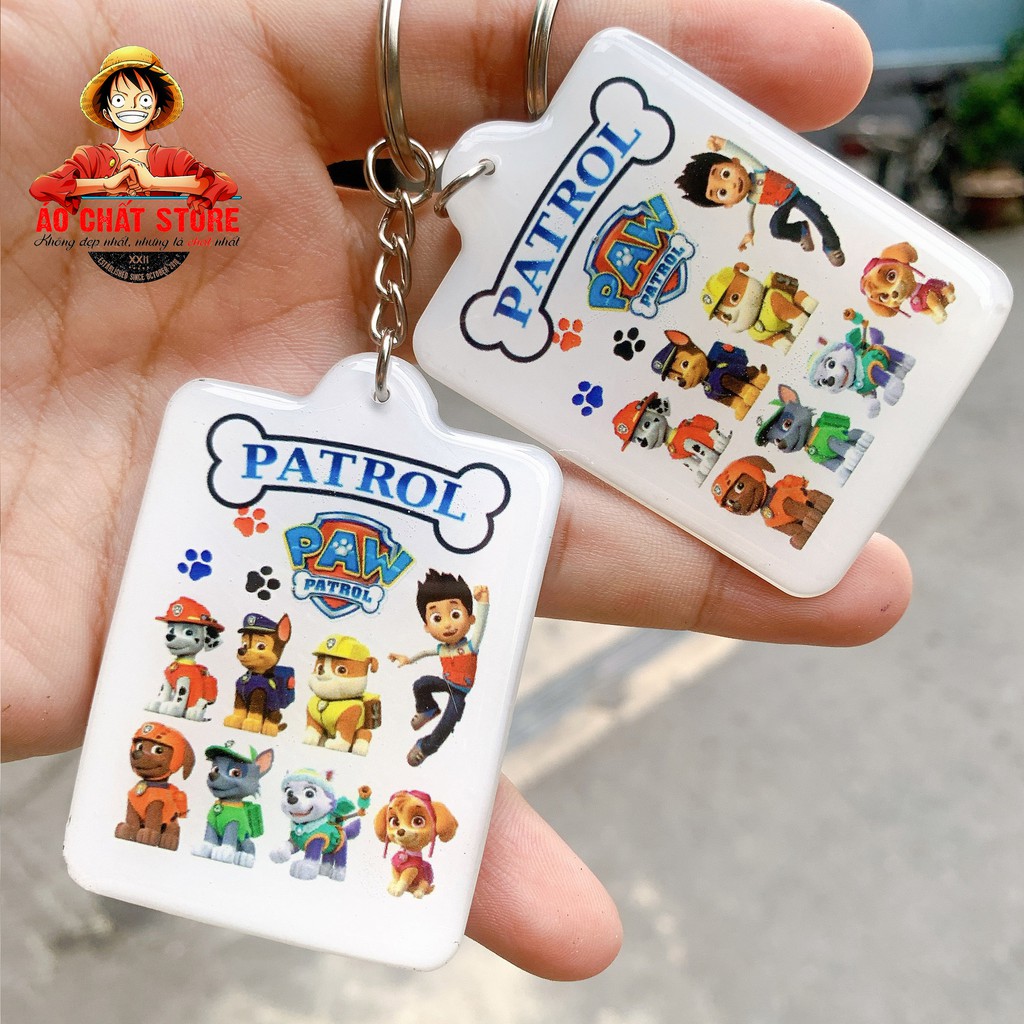 Móc khóa đội chó cứu hộ Paw Patrol siêu cute đầy đủ thành viên | hàng nhựa dẻo 2 mặt cao cấp