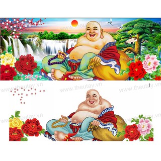 Tranh Đính Đá ABC 3D Phật Di Lặc - Một Nụ Cười Làm Nở Hoa DF2838 , LG1361 (KHÁCH TỰ ĐÍNH) KT:120X50CM