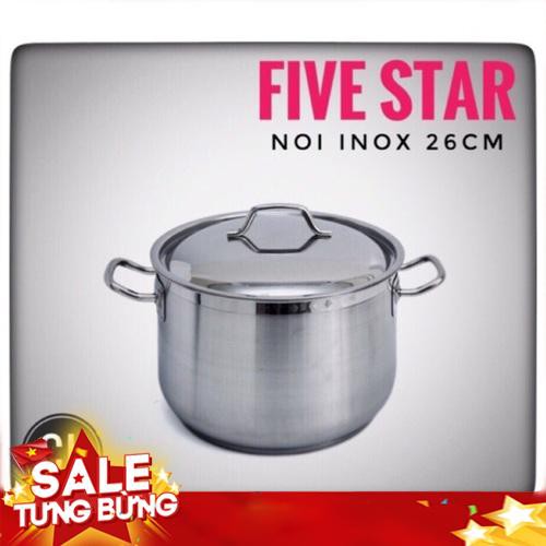 Nồi luộc gà Fivestar 3 đáy inox 430 26/28/30/32/36cm-đun từ