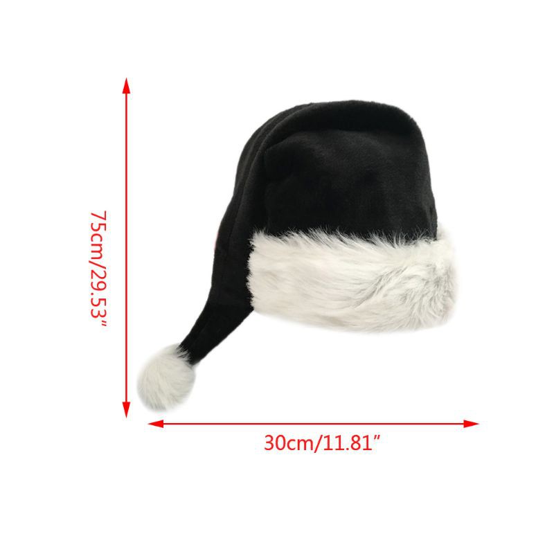 Mũ Ông Già Noel Màu Đen Dài 75cm Cho Người Lớn