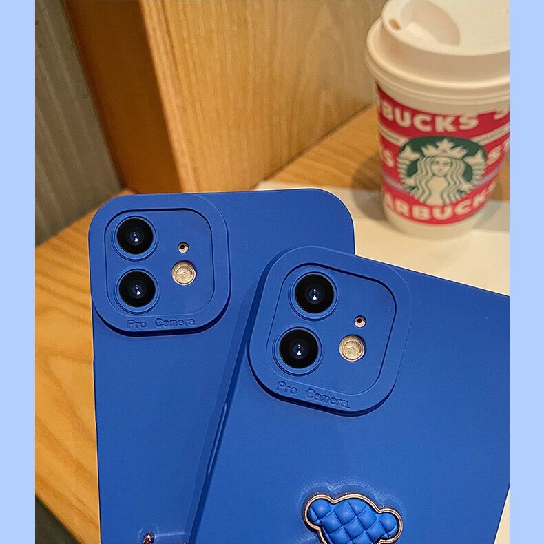 Ốp Điện Thoại Màu Xanh Dương Sang Trọng In Hình Gấu Cho Redmi 8 8A 9 9T 9A 9i 9C Note 7 8 Pro POCO X3 NFC M3