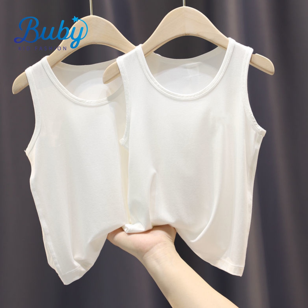 Áo ba lỗ, Áo cộc tay,BuBy A001 Màu trắng chất liệu cotton mềm mát thấm mồ hôi mặc mùa hè cho bé từ 1 tuổi đến 6 tuổi