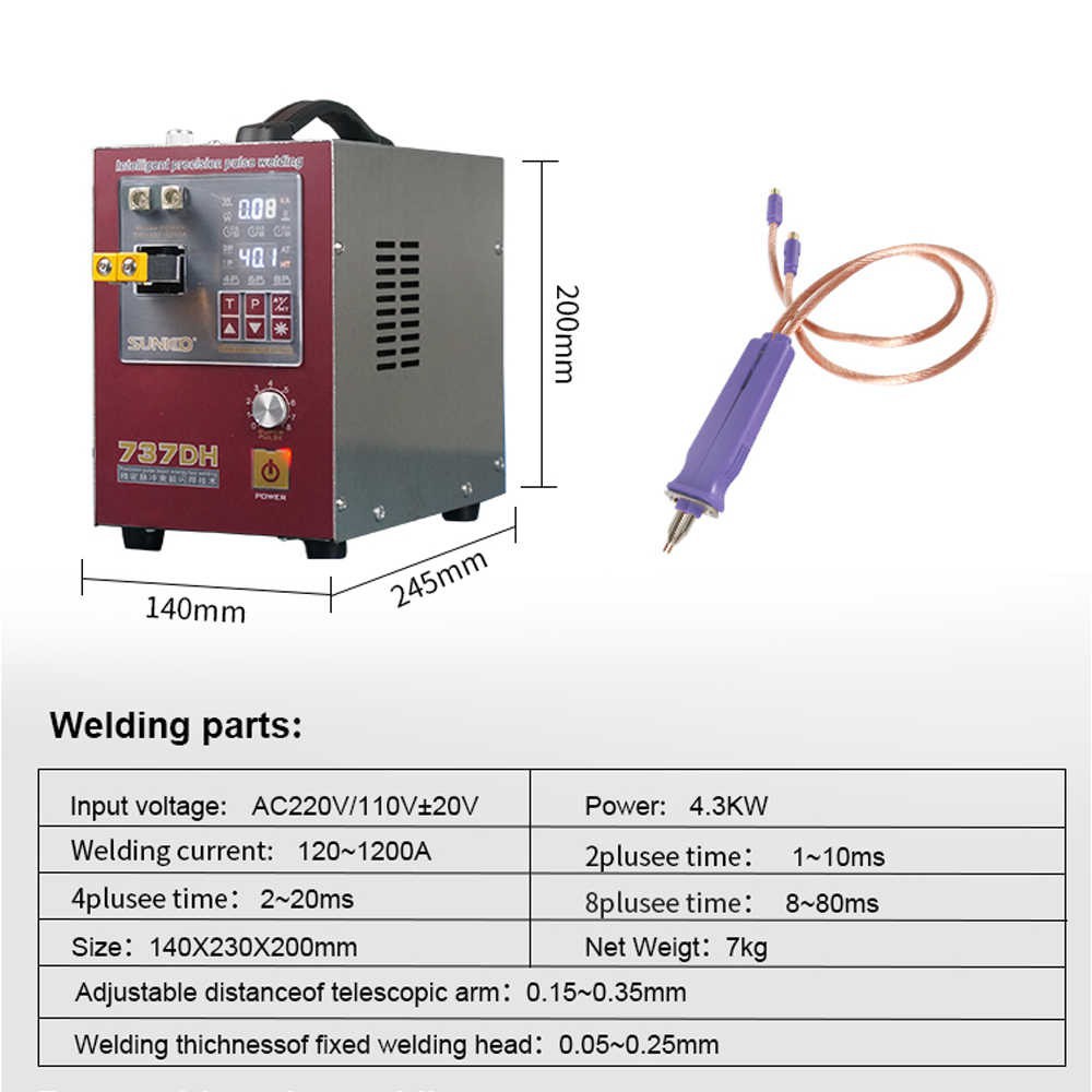 [RẺ VÔ ĐỊCH] (HÀNG ORDER) SUNKKO737DH Cao Cấp Chính Xác Cảm Ứng Trễ Xung Điểm Máy Hàn Chân Điều Khiển Bàn Đạp Công Suất 