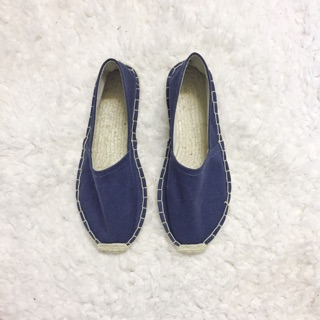 Giày Lười Đế Cói Nữ (xanh đen)