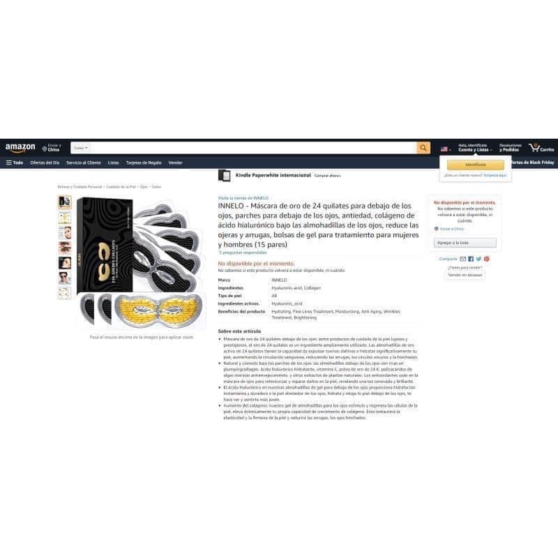 MẶT NẠ MẮT 15 MIẾNG INNELO EYE 24K VÀNG