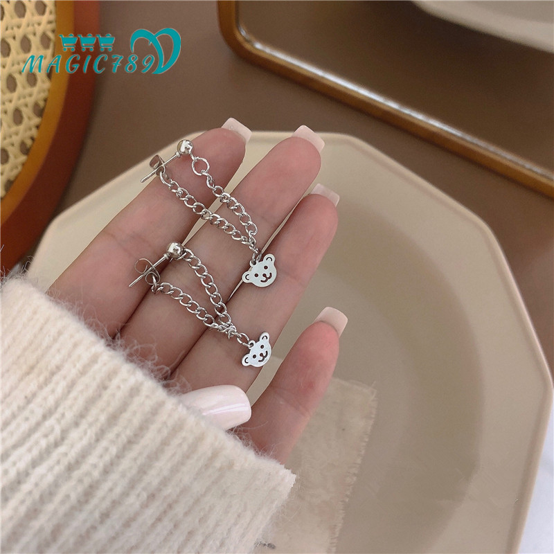 Bông Tai Bạc Hình Gấu Nhỏ Dễ Thương Chống Dị Ứng Dành Cho Nữ