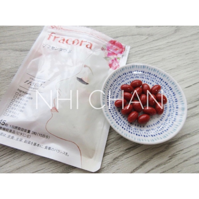 VIÊN UỐNG  ĐẸP DA NHAU THAI FRACORA WHITE PLACENTA 11,300mg  - Nhật Bản.