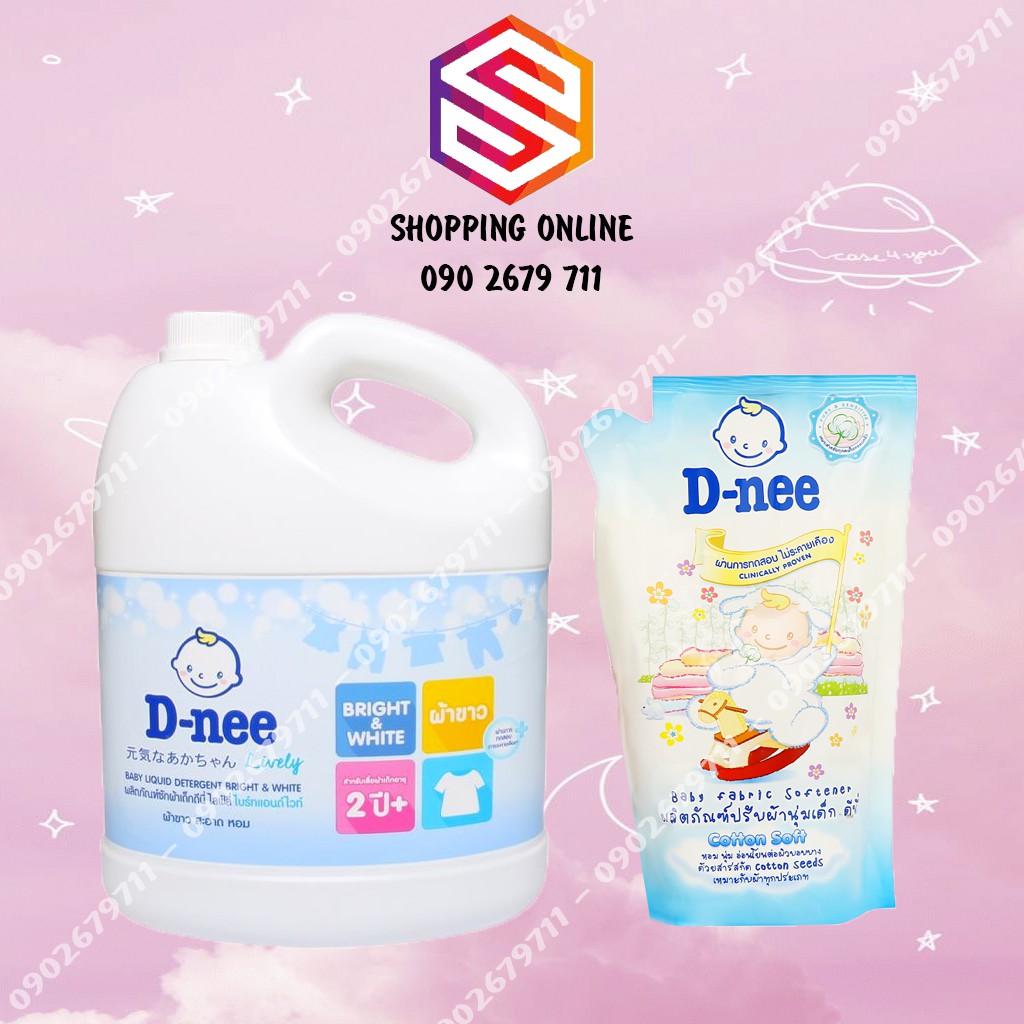 COMBO Nước Giặt + Nước Xả Mềm Vải D-nee Thái 3000ml + 600ml