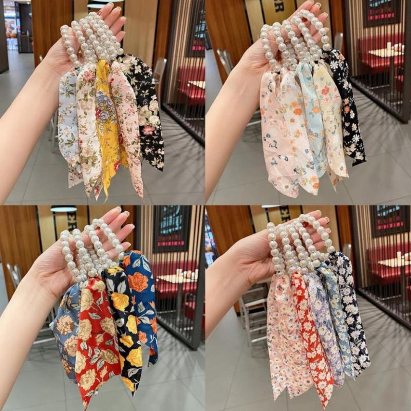 [TIỆM ĐÀO] CỘT TÓC SCRUNCHIES NGỌC HOA NHÍ VOAN LỤA