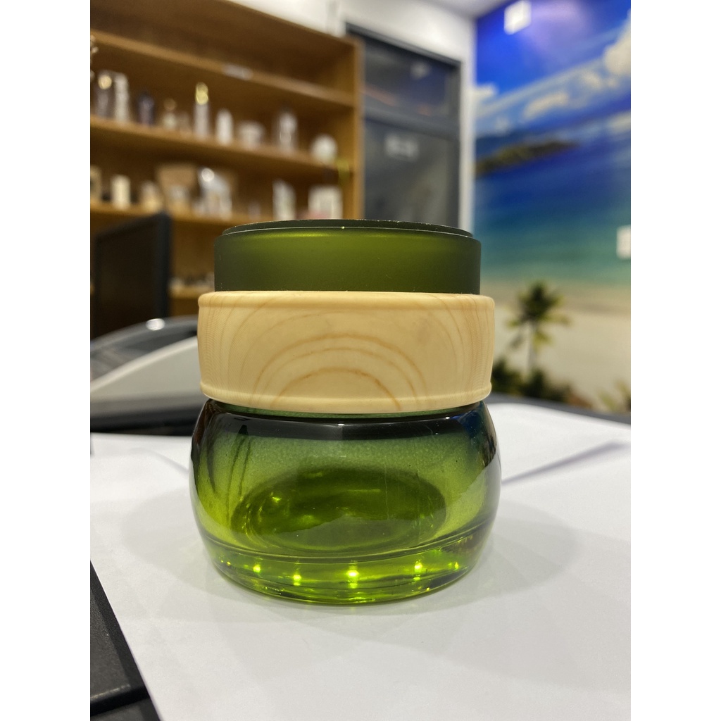 HŨ KEM THỦY TINH NẮP GỖ 50G