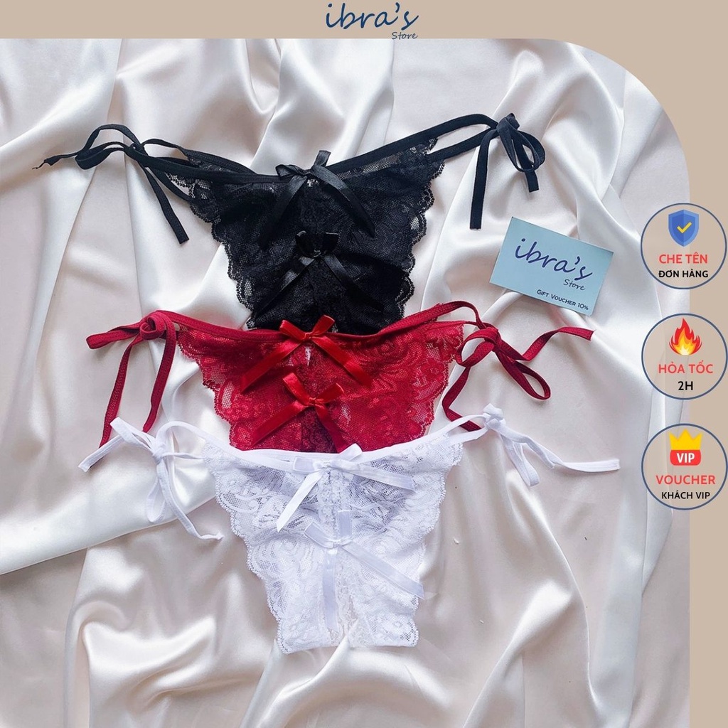 Quần Lót Ren Xẻ Đáy Cột Dây Sexy