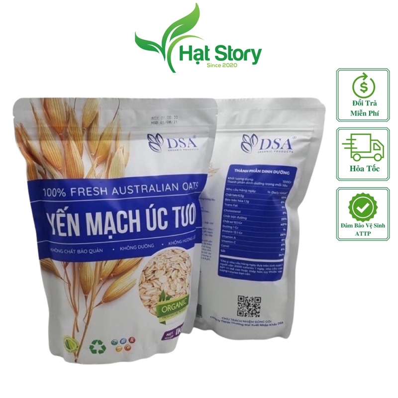 1Kg Yến Mạch Úc Tươi Oganic Nguyên Chất Hàng Loại 1 Date Mới Nhất Siêu Ngon
