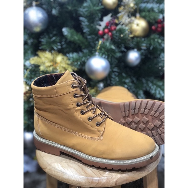 [Giày 2hand] [Size 42] [TonaShoe] Boots Mùa Đông Màu Vàng Bò Vintage