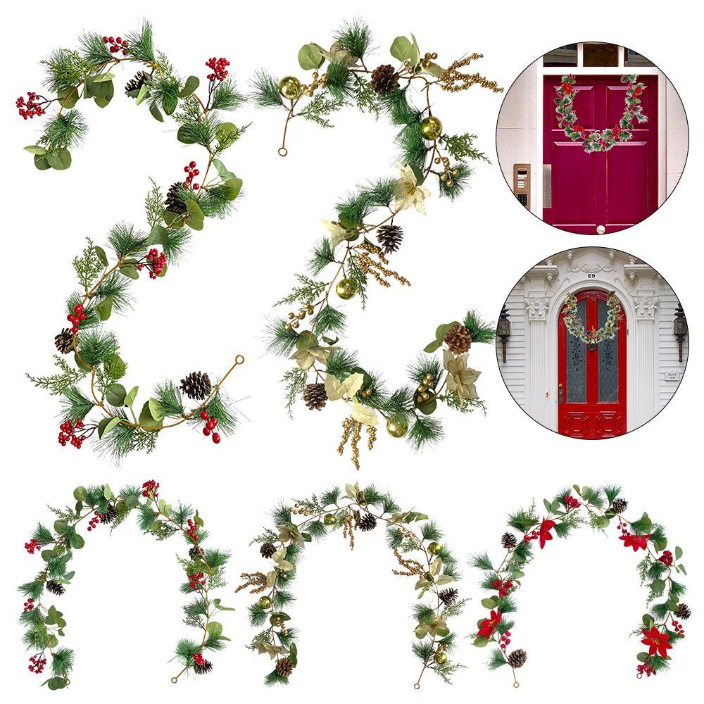 Dây Lá Bạch Đàn Nhân Tạo Màu Đỏ Dùng Trang Trí Phông Nền Lễ Tạ Ơn / Tiệc Cưới / Giáng Sinh