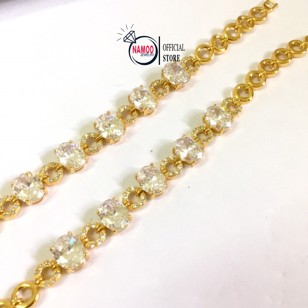 Lắc Tay Nữ Đính Đá L650 Mạ Vàng Màu 18 Bền Màu