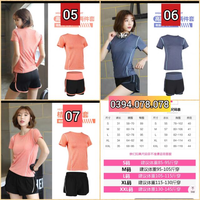 - ĐỒ BỘ THỂ THAO TẬP GYM cho nữ hàng Quảng Châu