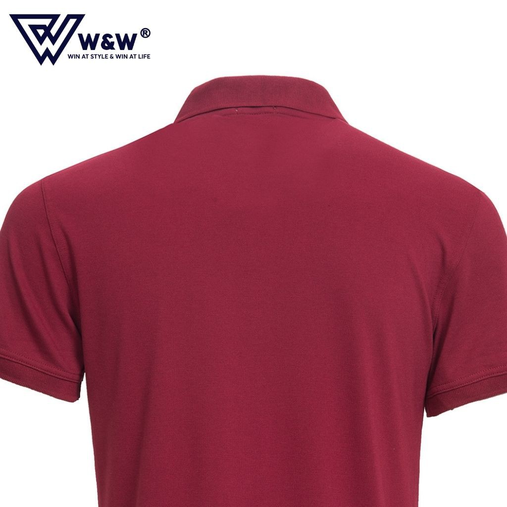 Áo Thun Polo Nam W&W Dáng Slim Fit- Cổ Đức Bẻ Phối Ba Khuy Màu Trơn, Chất Liệu Thoáng Mát, Bền Màu POLO01