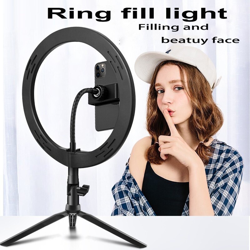 Vòng đèn 16CM / 26CM chiếu hỗ trợ chụp ảnh selfie có giá đỡ tương thích với điện thoại sử dụng đa năng