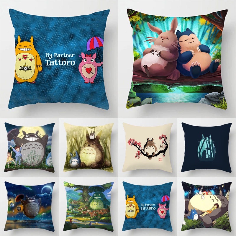 Vỏ Gối Họa Tiết Totoro Dễ Thương 40x40CM 45x45CM 50x50CM