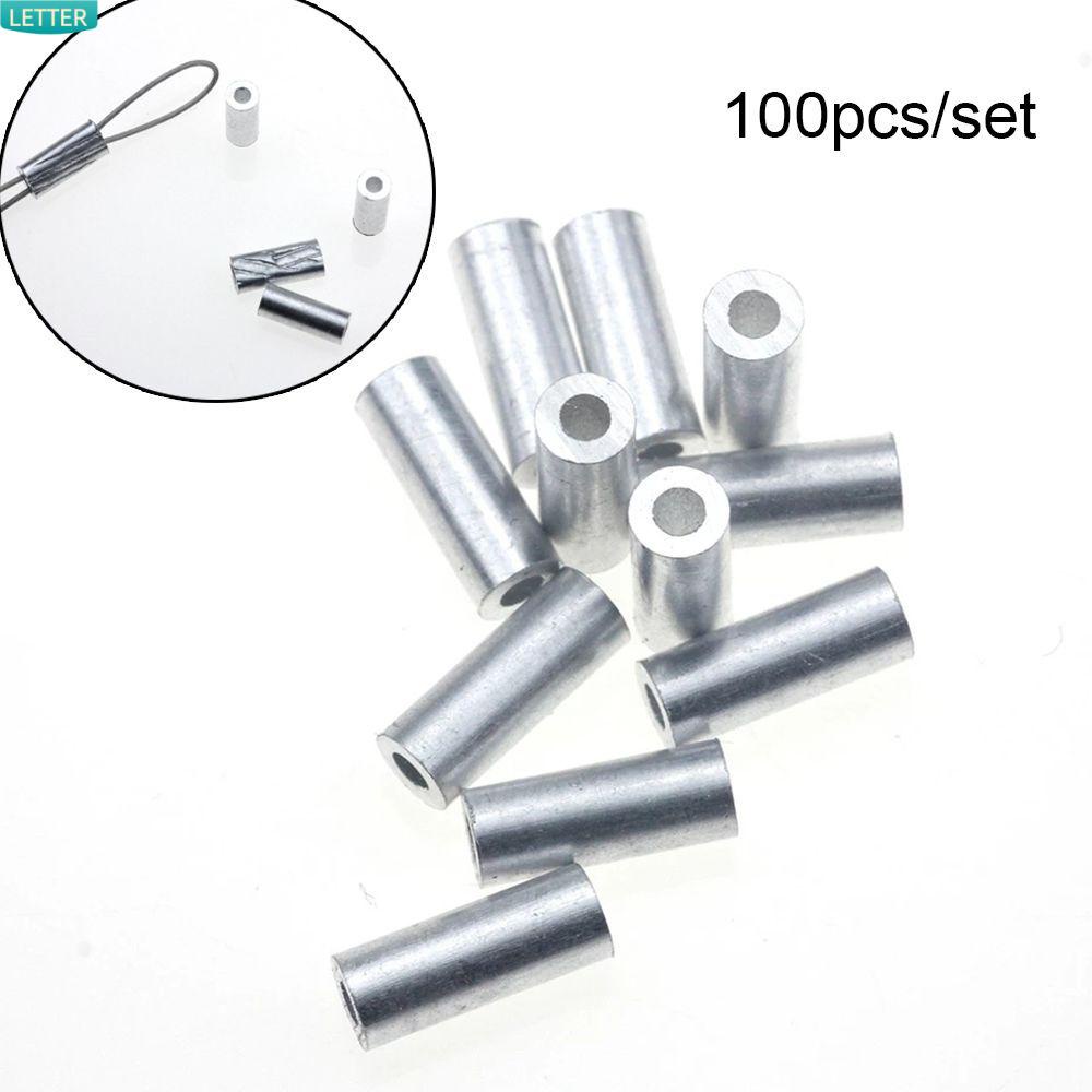 Set 100 ống bọc dây câu cá bằng nhôm chất lượng cao